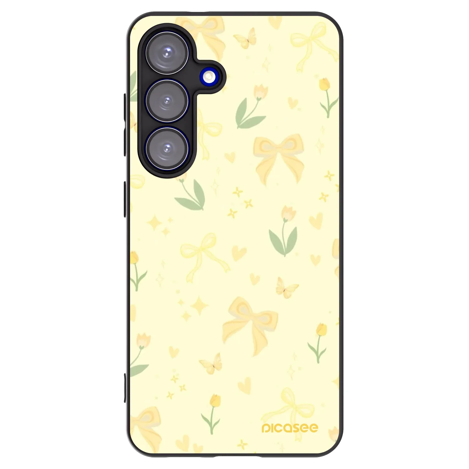 Picasee crna silikonska maskica za Samsung Galaxy S25 5G - Honey Blossom