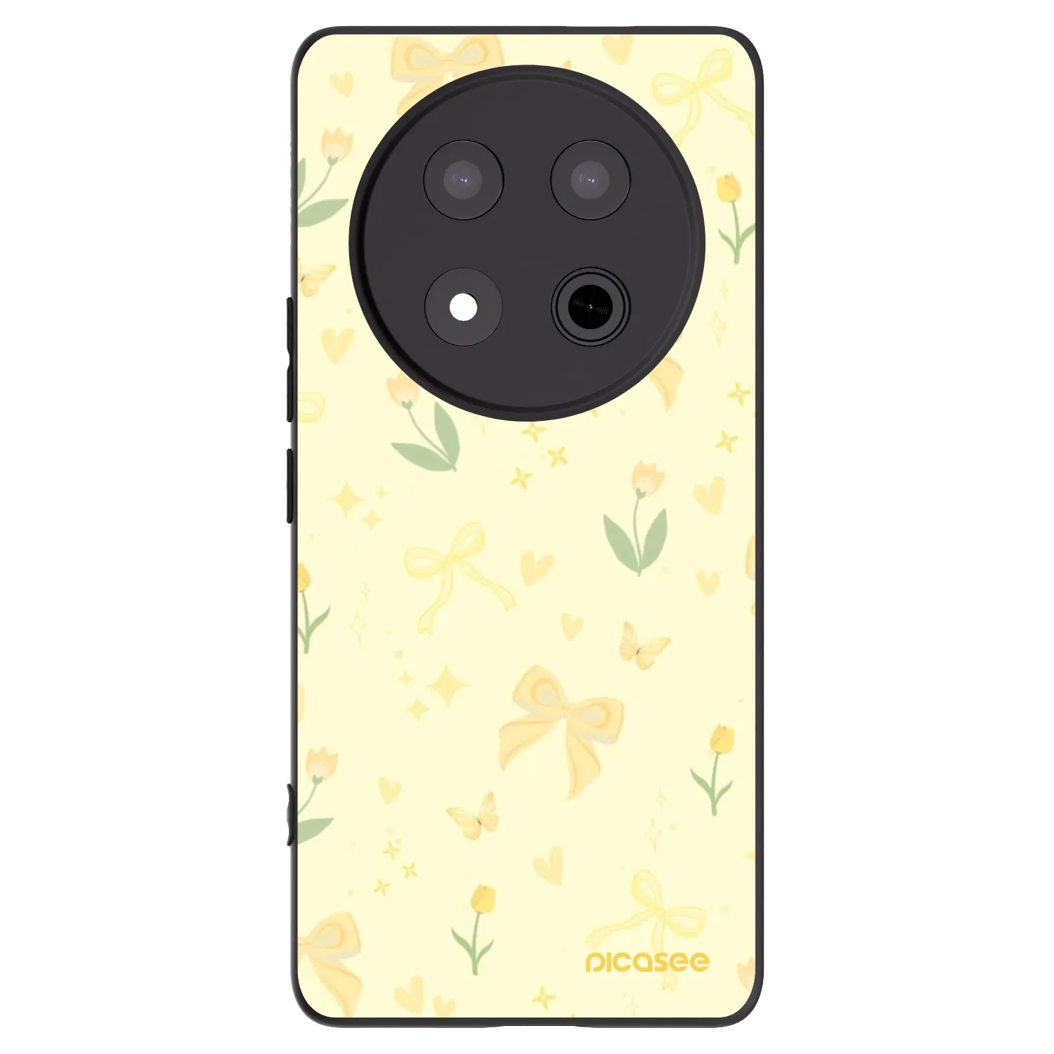 Picasee crna silikonska maskica za Honor Magic7 Lite 5G - Honey Blossom