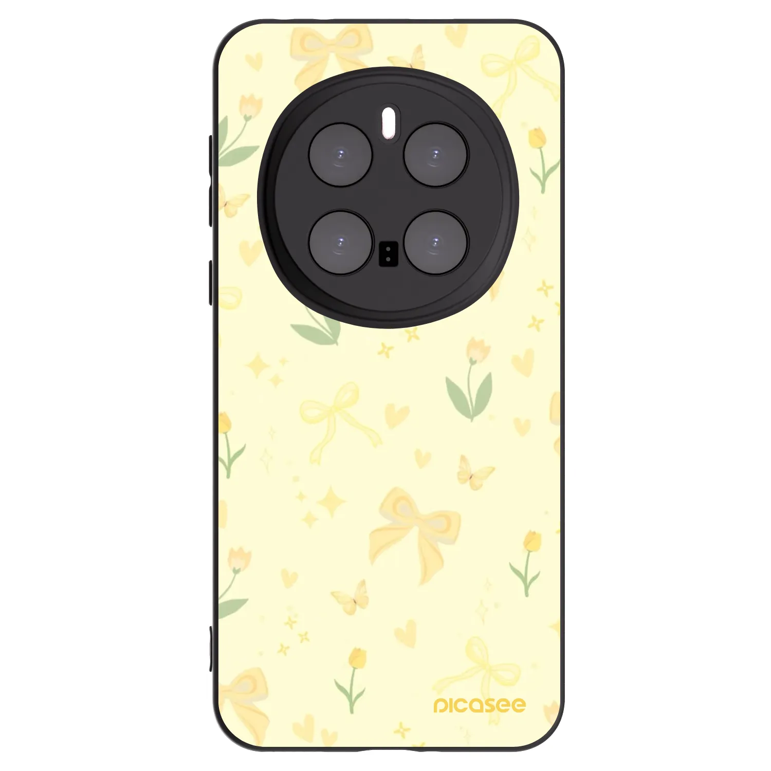 Picasee crna silikonska maskica za Honor Magic7 Pro 5G - Honey Blossom