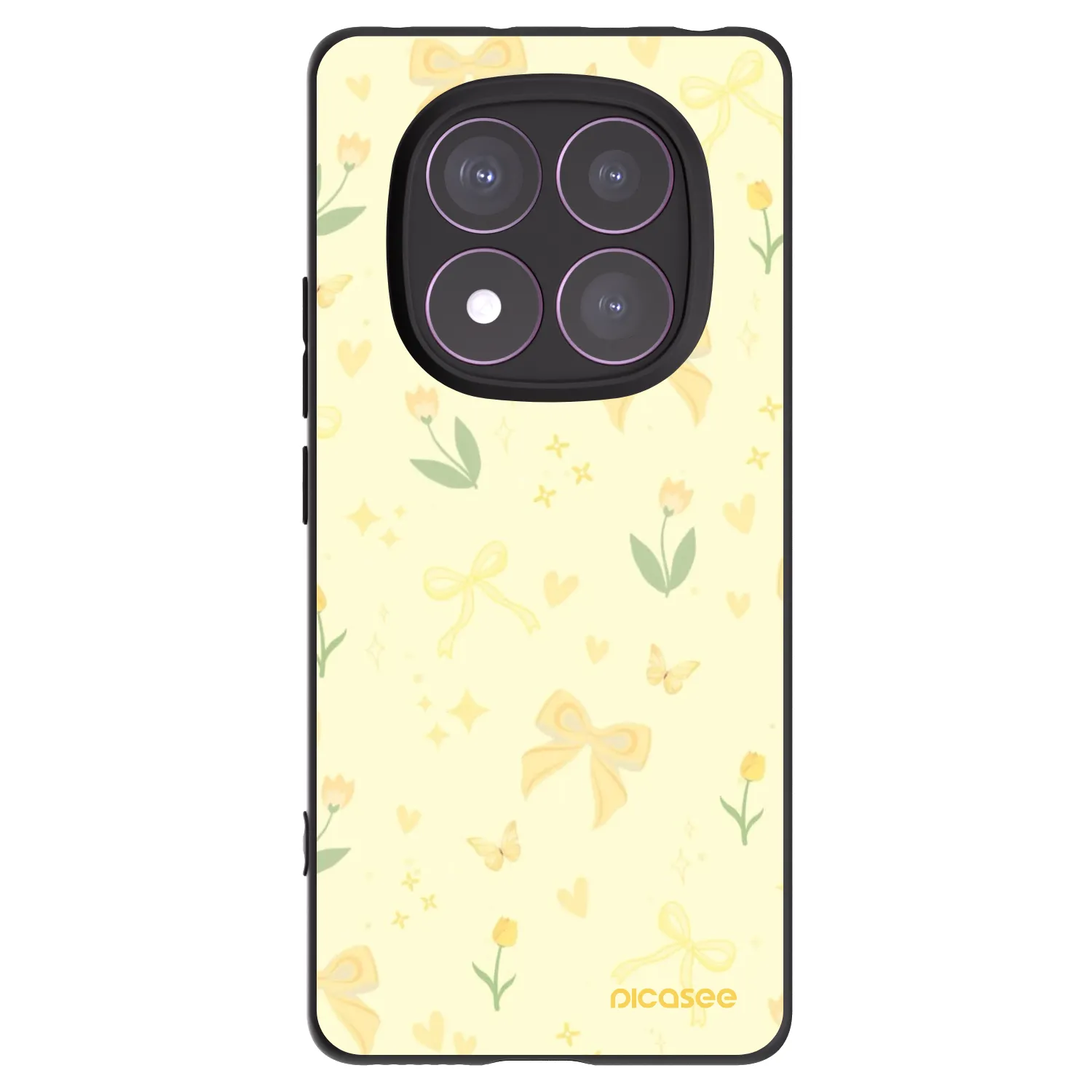 Picasee crna silikonska maskica za Xiaomi Redmi Note 14 Pro 4G - Honey Blossom