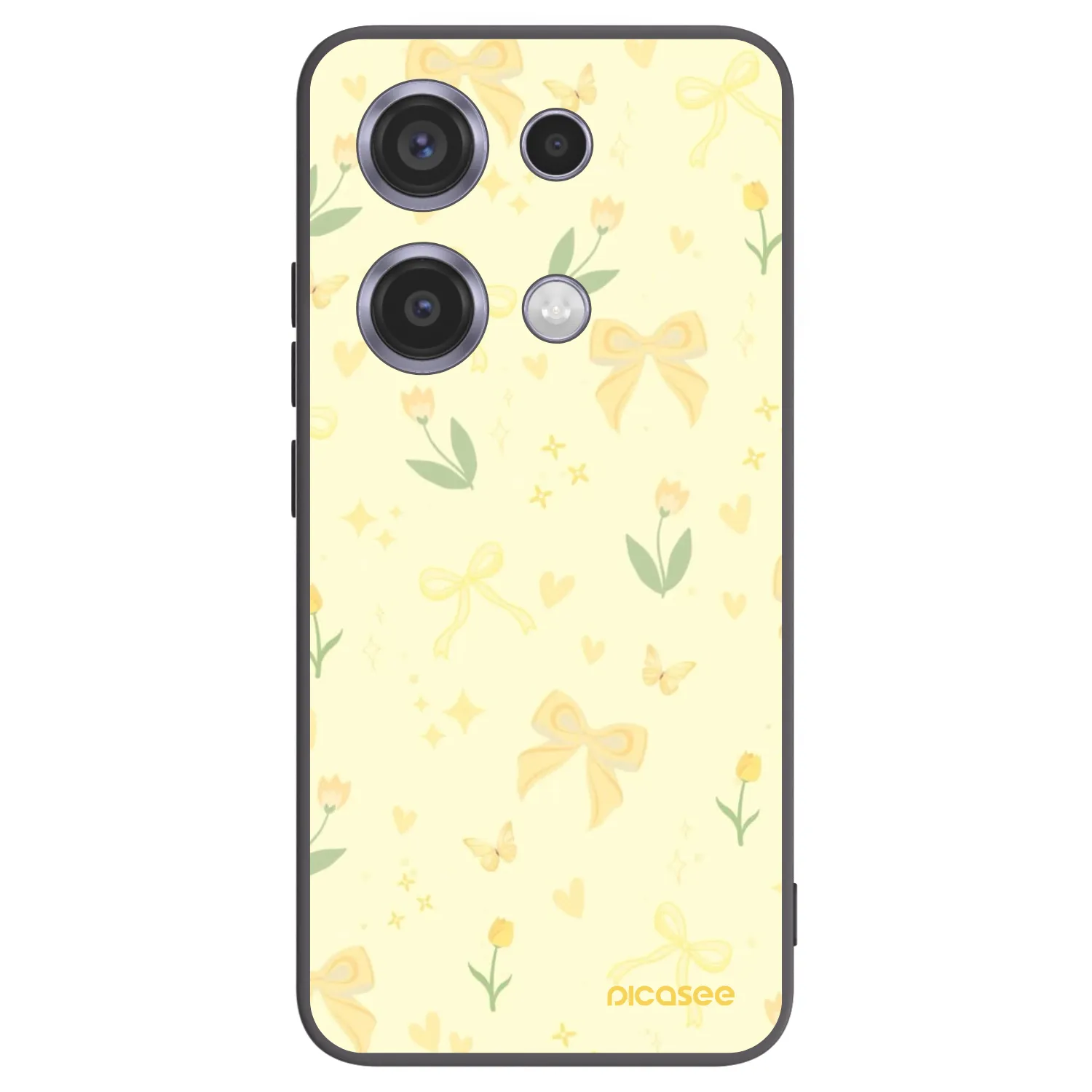 Picasee crna silikonska maskica za Xiaomi Redmi Note 14S - Honey Blossom
