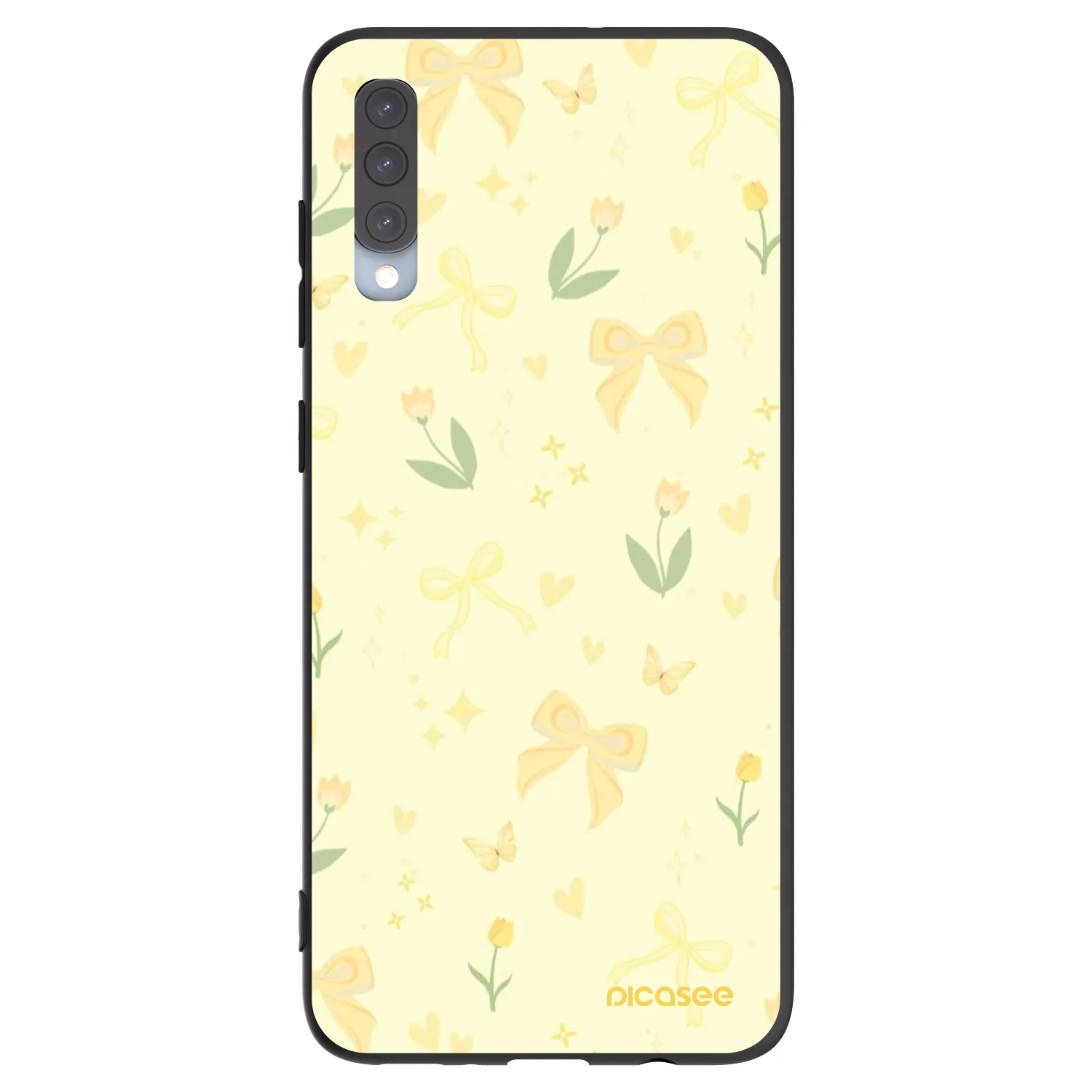 Picasee crna silikonska maskica za Samsung Galaxy A70 A705F - Honey Blossom