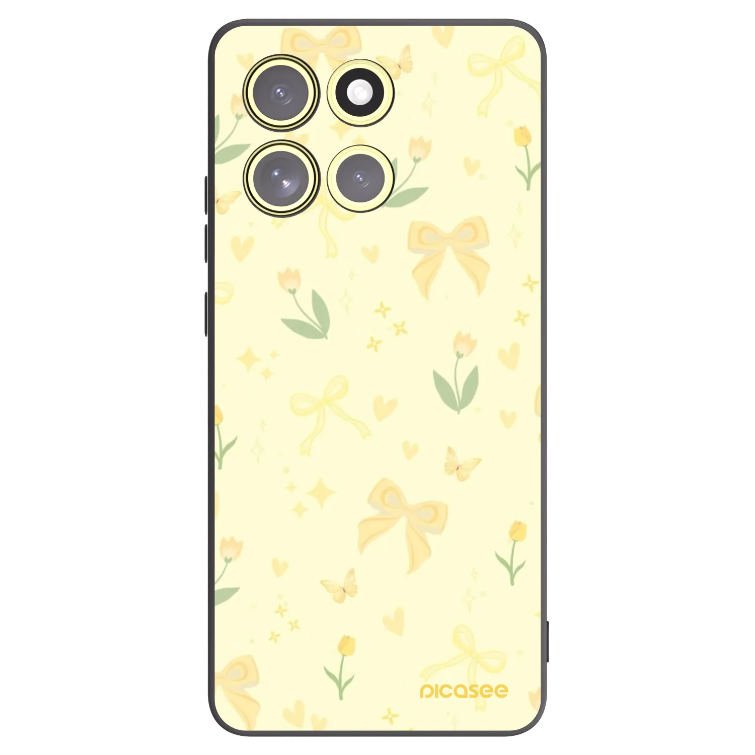 Picasee crna silikonska maskica za Motorola Moto G86 Power 5G - Honey Blossom