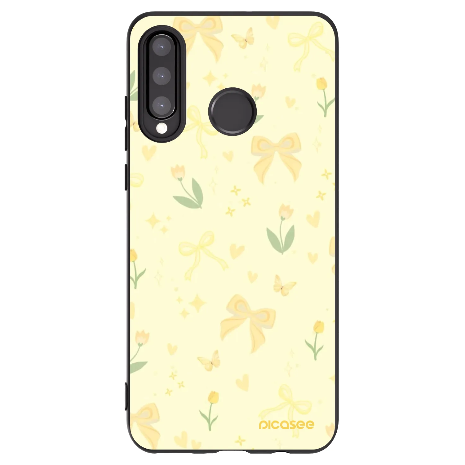 Picasee crna silikonska maskica za Huawei P30 Lite - Honey Blossom