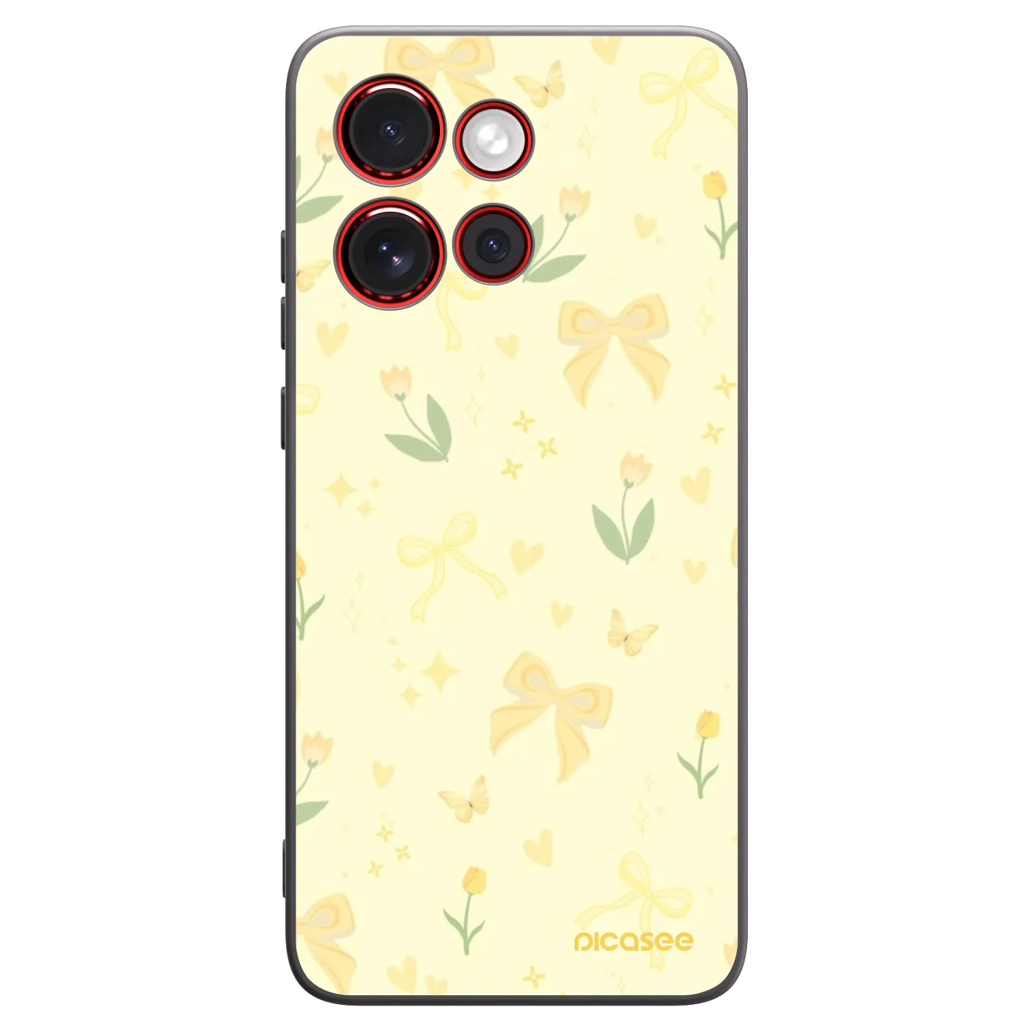 Picasee crna silikonska maskica za Motorola Edge 60 Neo 5G - Honey Blossom