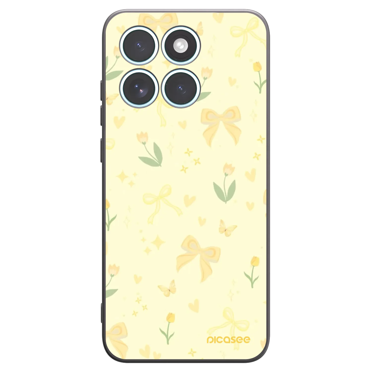 Picasee crna silikonska maskica za Motorola Edge 70 Fusion - Honey Blossom