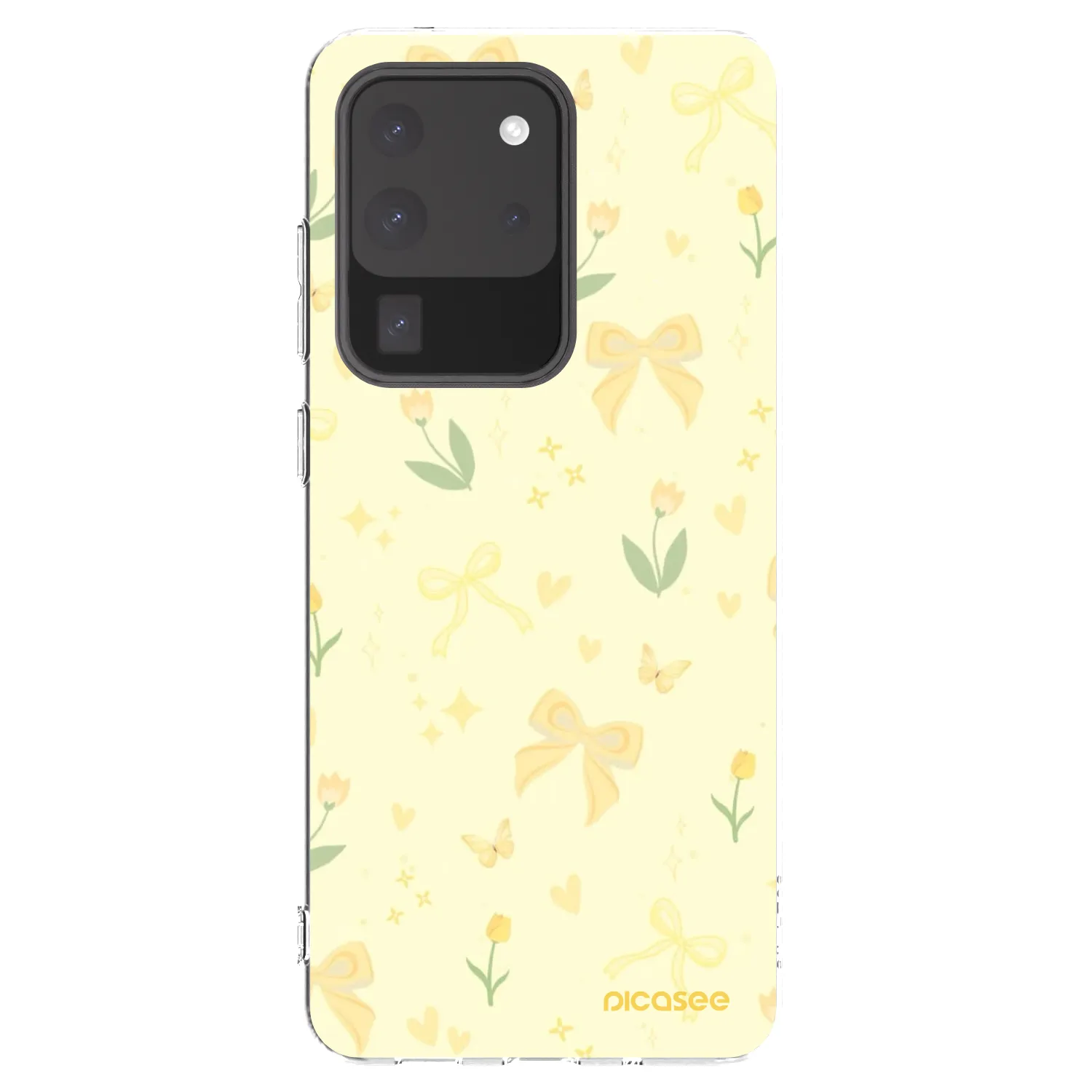 Picasee silikonska prozirna maskica za Samsung Galaxy S20 Ultra 5G G988F - Honey Blossom