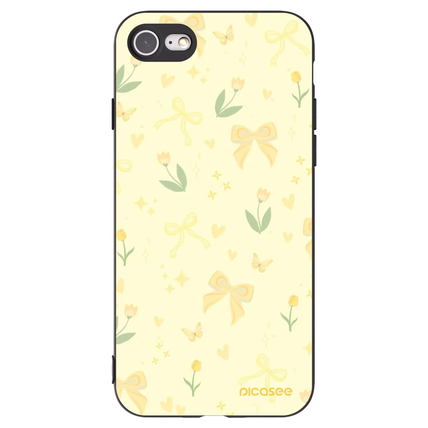 Picasee crna silikonska maskica za Apple iPhone SE 2020 - Honey Blossom
