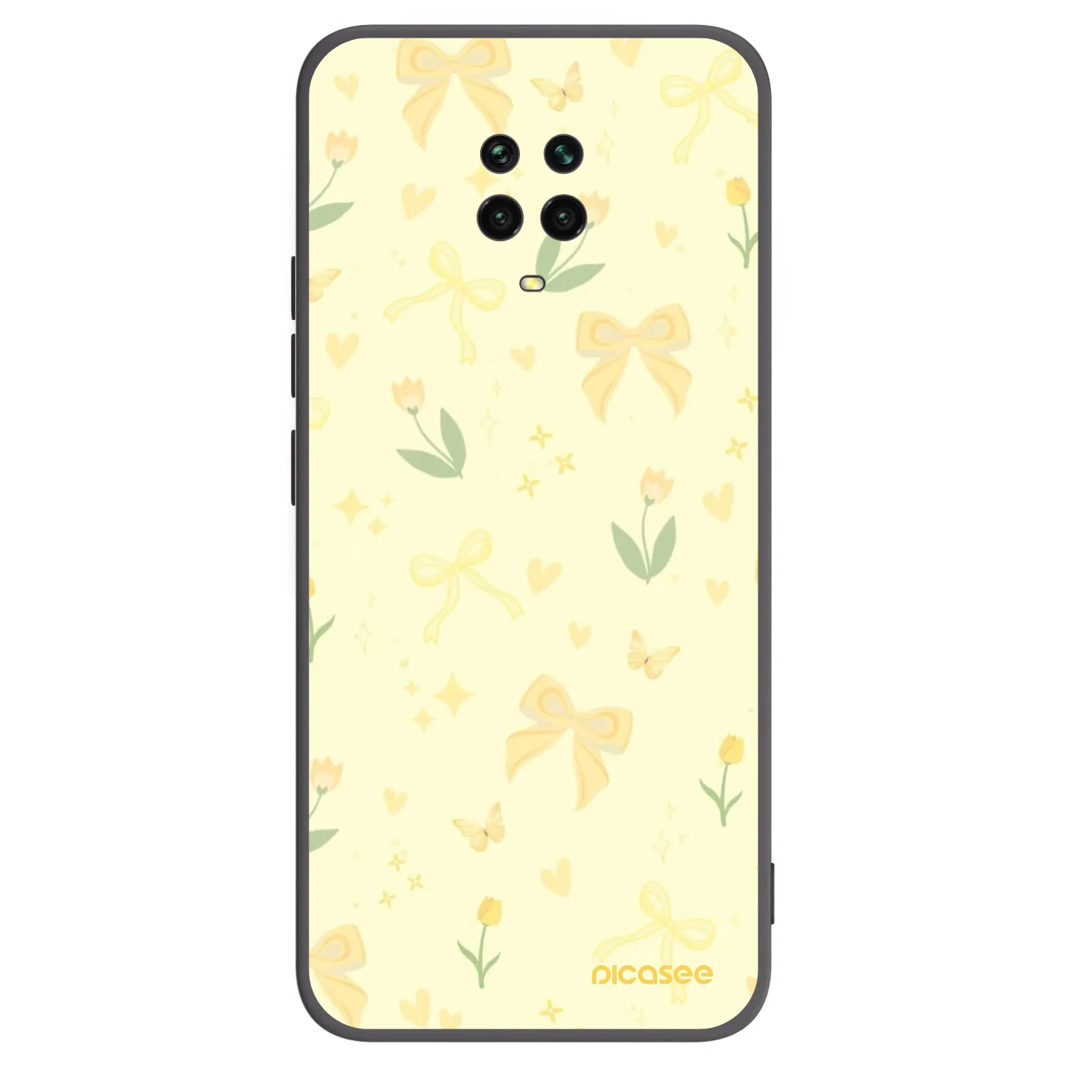 Picasee crna silikonska maskica za Xiaomi Redmi Note 9 Pro - Honey Blossom