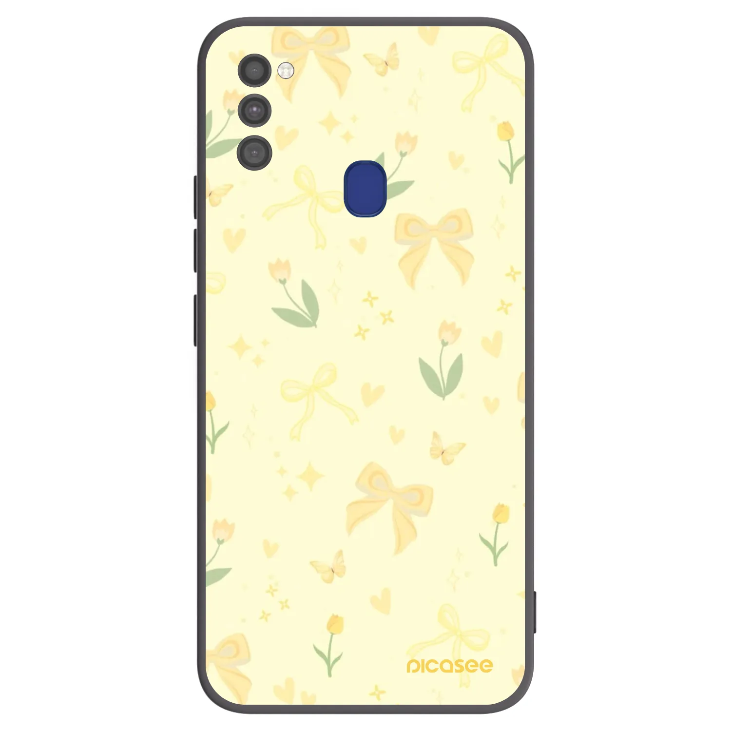 Picasee crna silikonska maskica za Samsung Galaxy M21 M215F - Honey Blossom
