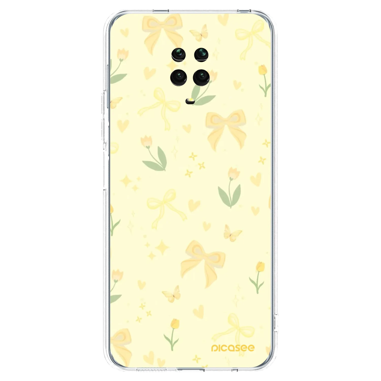 Picasee silikonska prozirna maskica za Xiaomi Redmi Note 9S - Honey Blossom