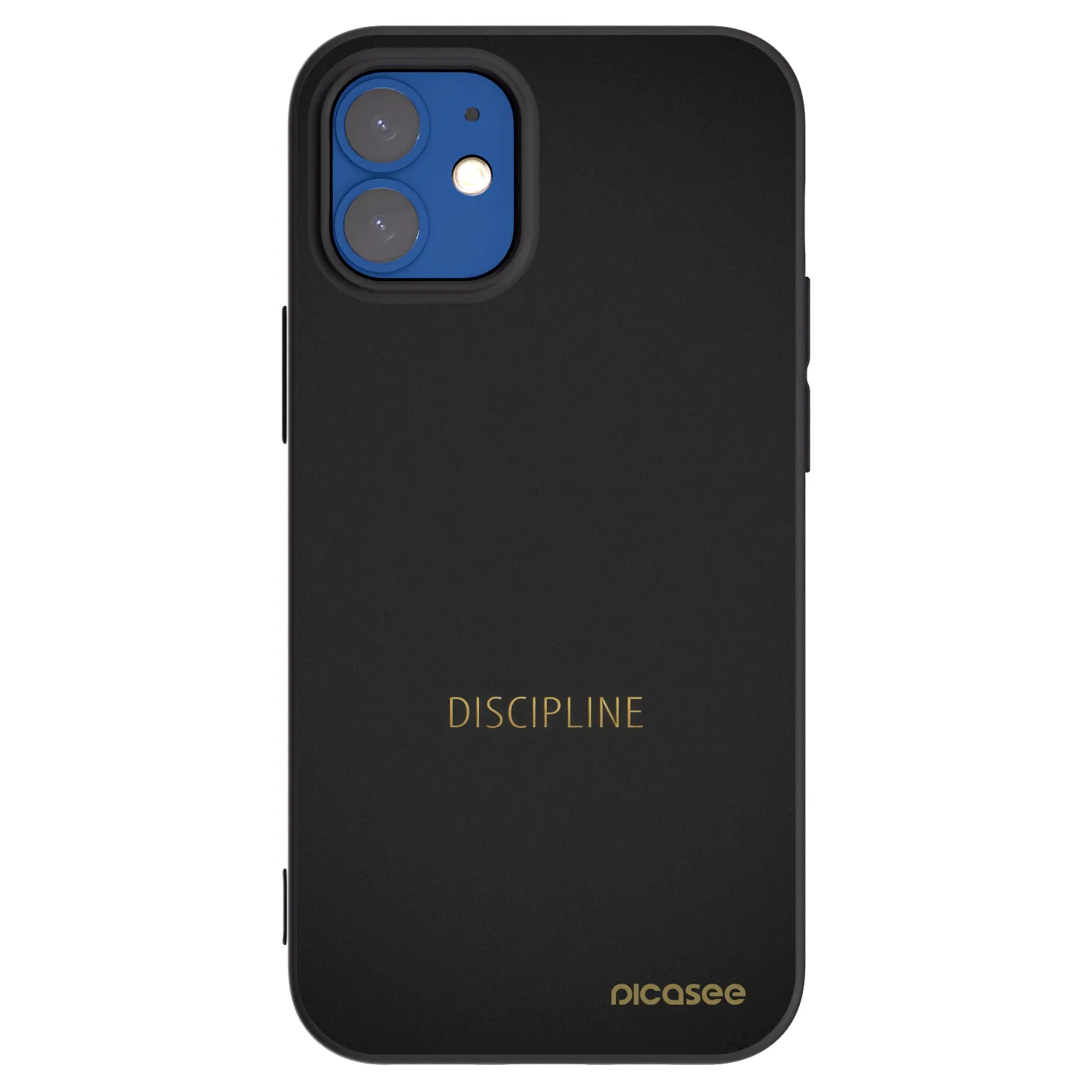Picasee crna silikonska maskica za Apple iPhone 12 mini - Discipline