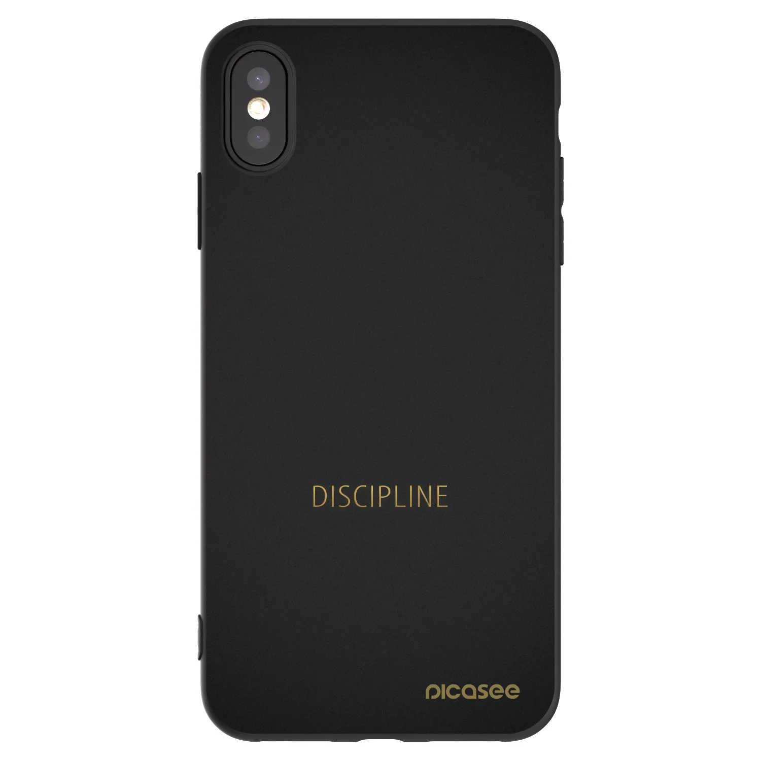 Picasee crna silikonska maskica za Apple iPhone XS Max - Discipline