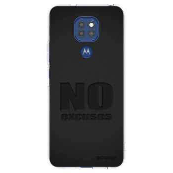 Picasee silikonska prozirna maskica za Motorola Moto G9 Play - No Excuses