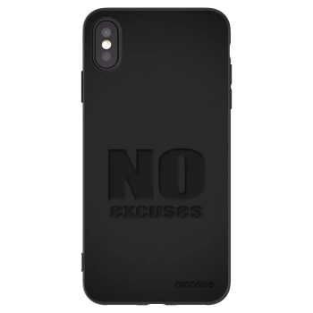 Picasee crna silikonska maskica za Apple iPhone XS Max - No Excuses