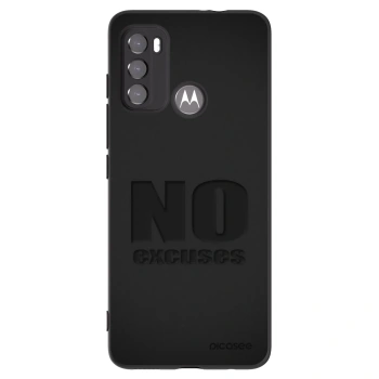 Picasee crna silikonska maskica za Motorola Moto G60 - No Excuses