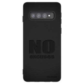Picasee crna silikonska maskica za Samsung Galaxy S10 G973 - No Excuses