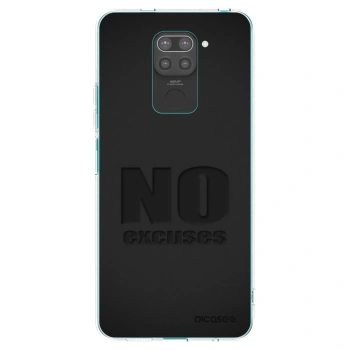 Picasee crna silikonska maskica za Xiaomi Redmi Note 9 - No Excuses