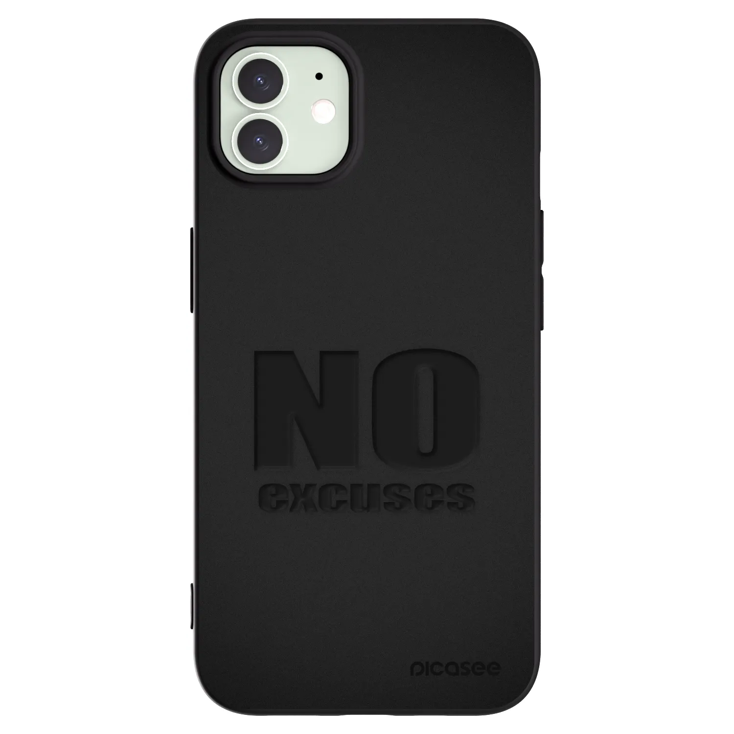 Picasee crna silikonska maskica za Apple iPhone 12 - No Excuses