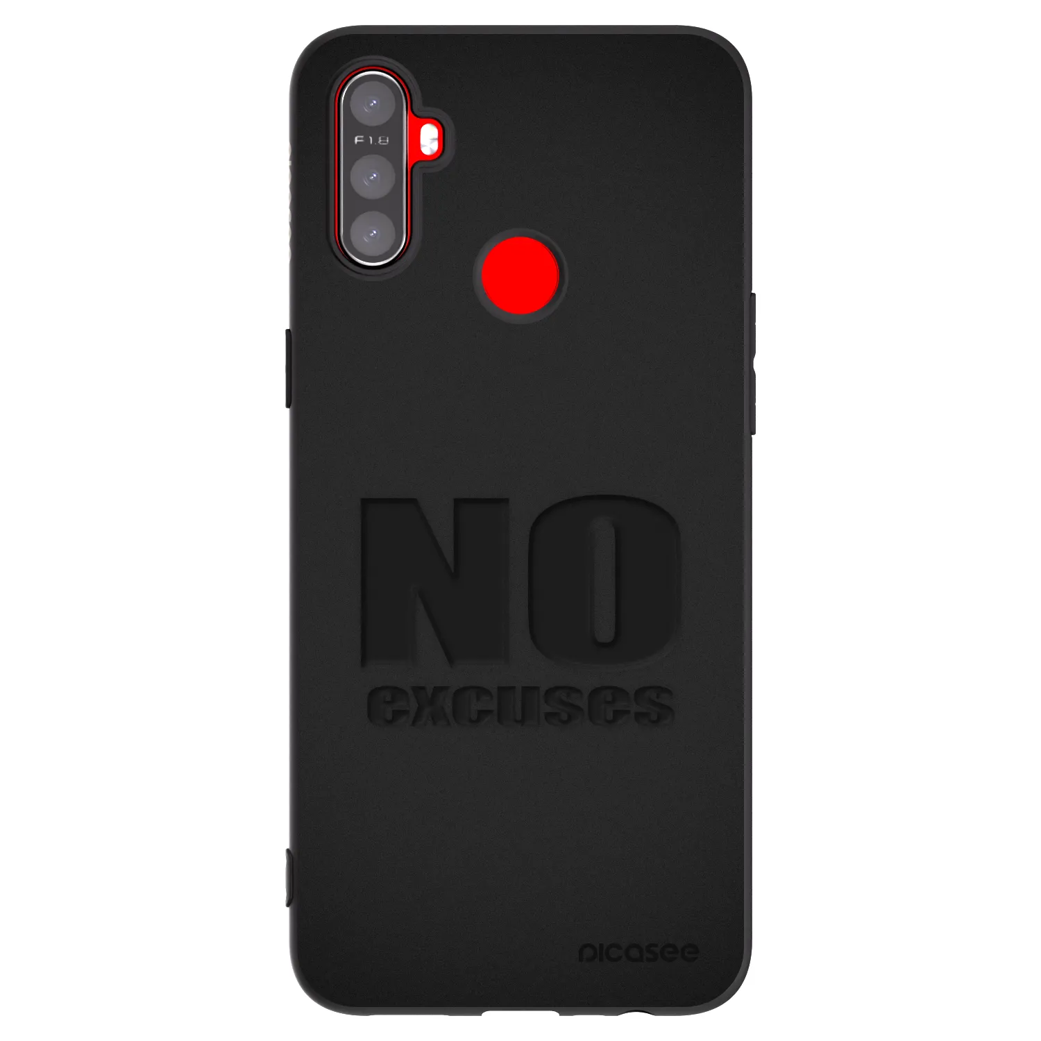 Picasee crna silikonska maskica za Realme C3 - No Excuses
