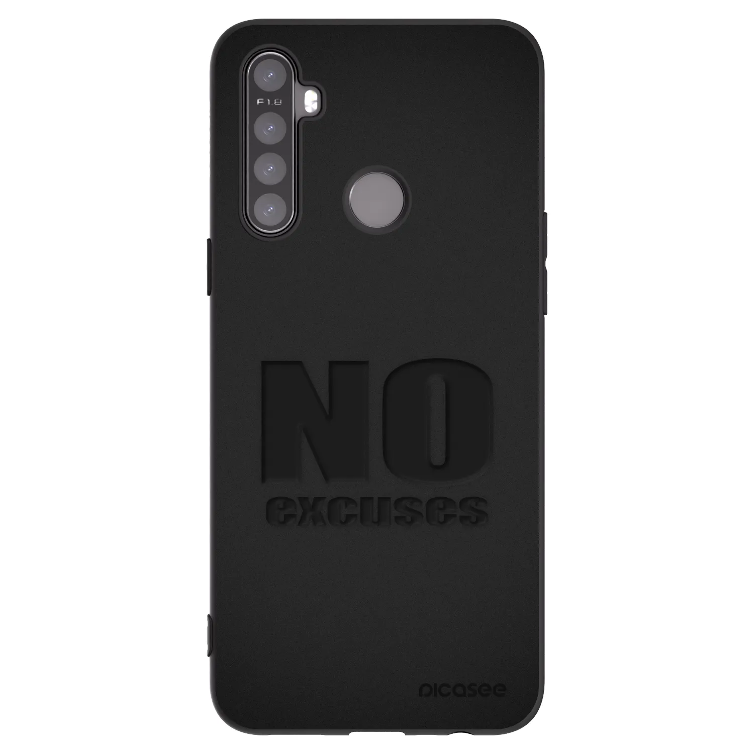 Picasee crna silikonska maskica za Realme 5 - No Excuses