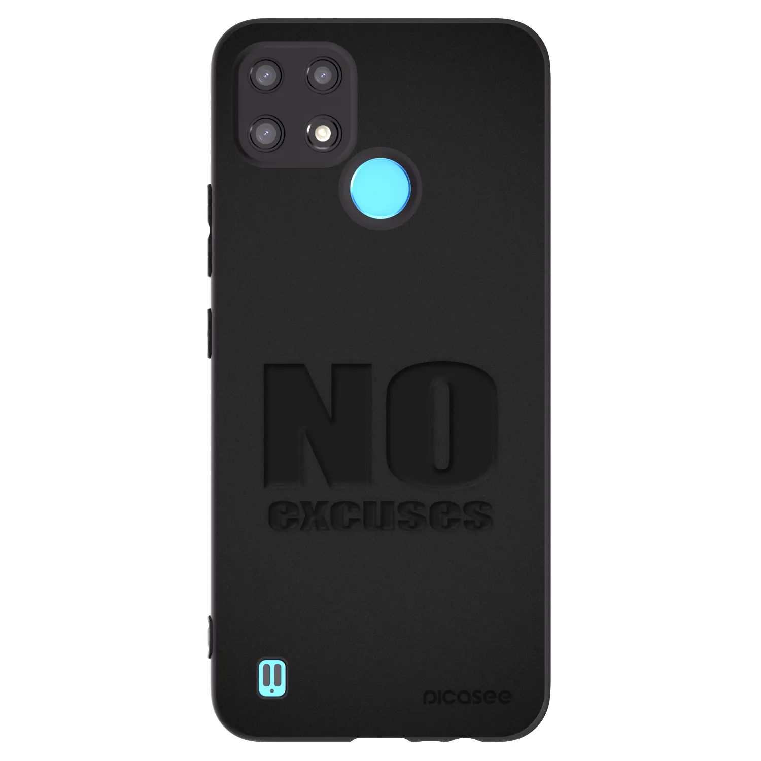 Picasee crna silikonska maskica za Realme C21 - No Excuses