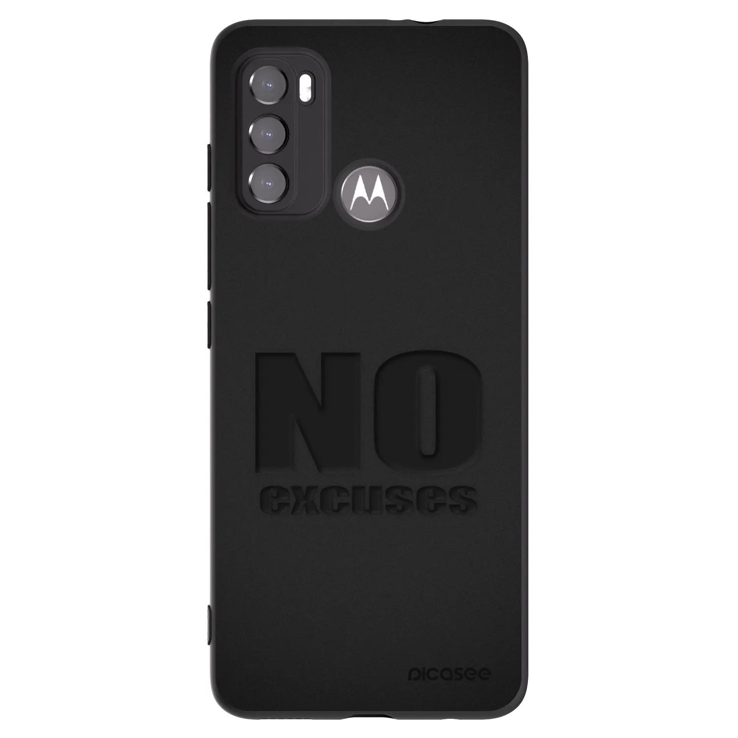 Picasee crna silikonska maskica za Motorola Moto G60 - No Excuses