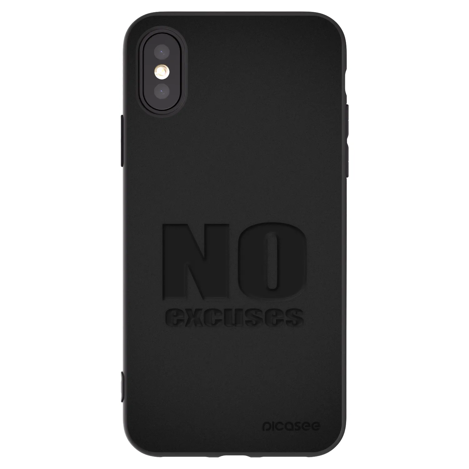 Picasee crna silikonska maskica za Apple iPhone X/XS - No Excuses