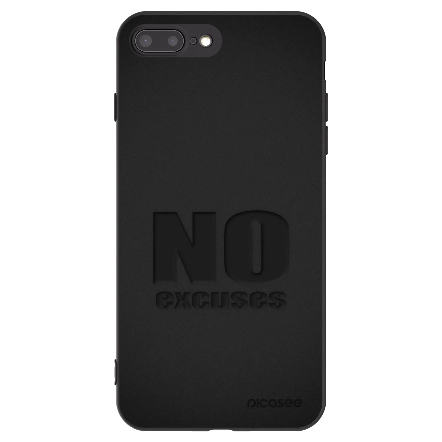 Picasee crna silikonska maskica za Apple iPhone 8 Plus - No Excuses