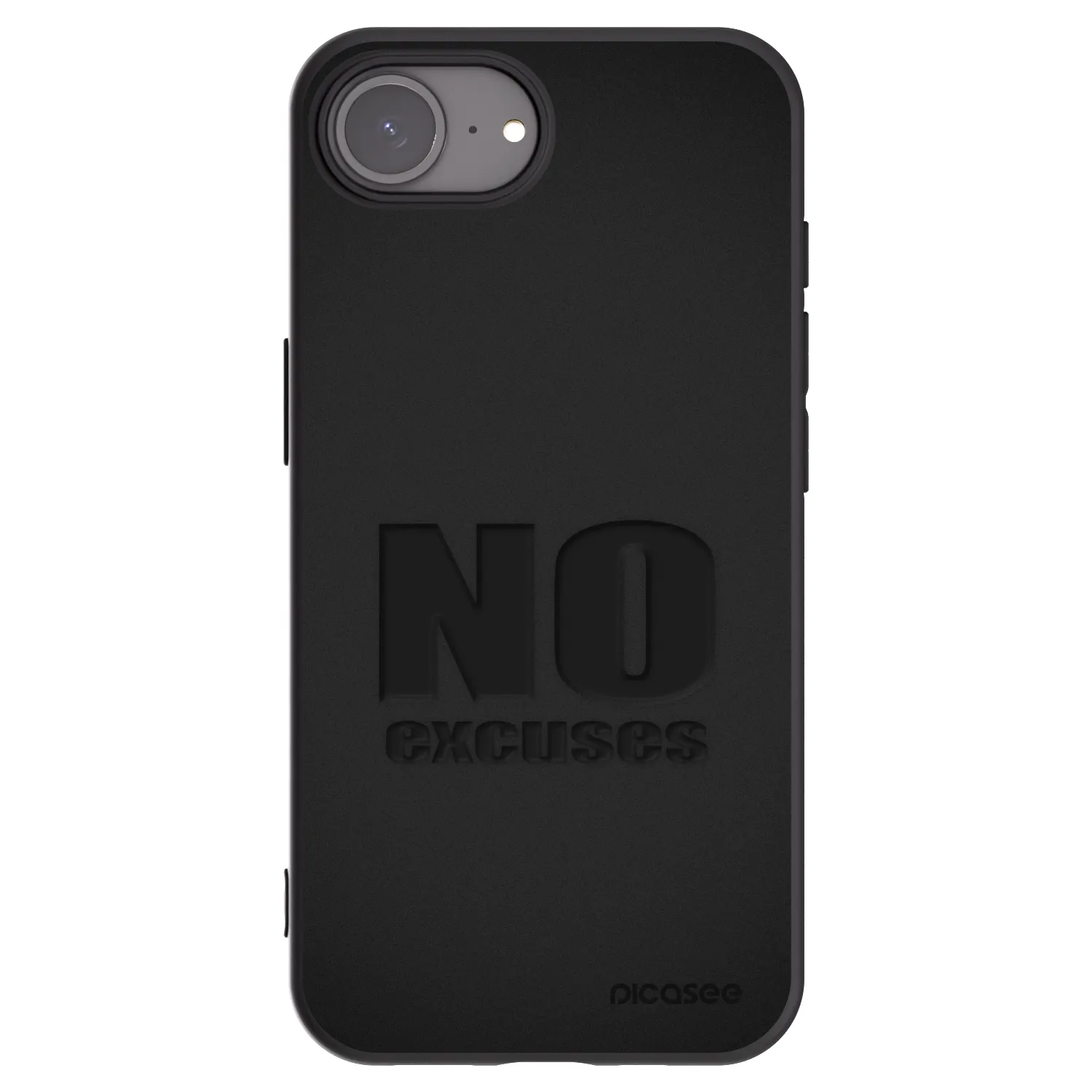 Picasee crna silikonska maskica za Apple iPhone 16e - No Excuses