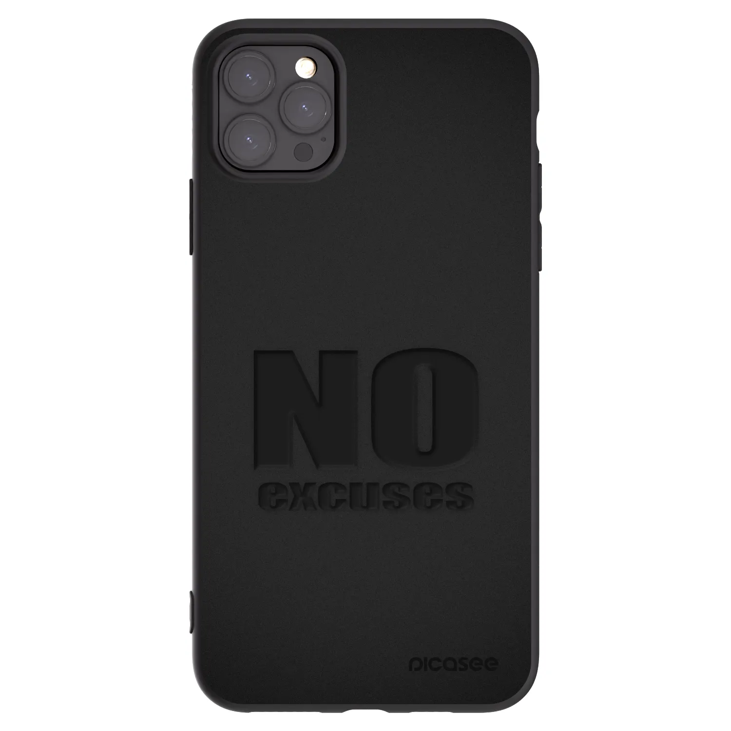Picasee crna silikonska maskica za Apple iPhone 11 Pro Max - No Excuses