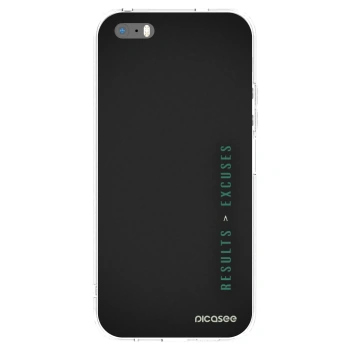 Picasee silikonska prozirna maskica za Apple iPhone 5/5S/SE - Results x Excuses