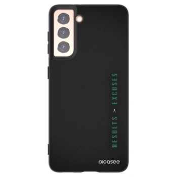 Picasee crna silikonska maskica za Samsung Galaxy S21 5G G991B - Results x Excuses