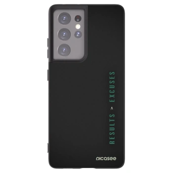 Picasee crna silikonska maskica za Samsung Galaxy S21 Ultra 5G G998B - Results x Excuses