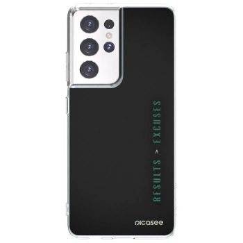 Picasee silikonska prozirna maskica za Samsung Galaxy S21 Ultra 5G G998B - Results x Excuses