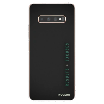 Picasee silikonska prozirna maskica za Samsung Galaxy S10 Plus G975 - Results x Excuses