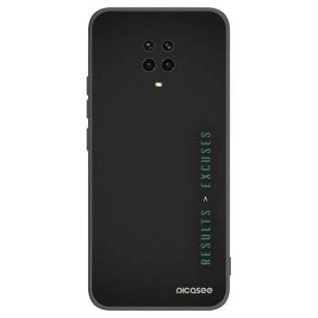 Picasee crna silikonska maskica za Xiaomi Redmi Note 9 Pro - Results x Excuses