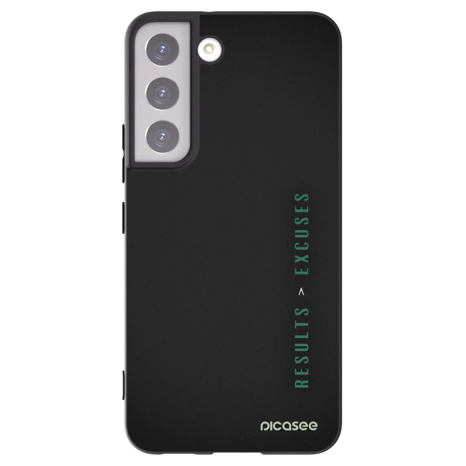 Picasee crna silikonska maskica za Samsung Galaxy S22 5G - Results x Excuses