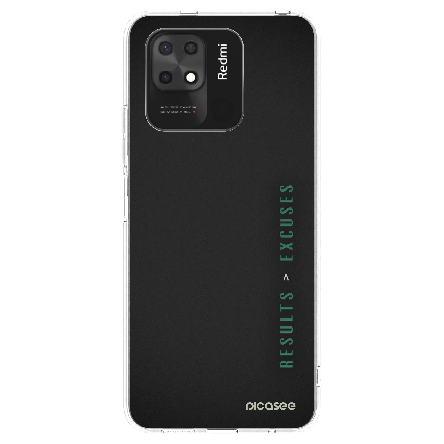 Picasee silikonska prozirna maskica za Xiaomi Redmi 10C - Results x Excuses