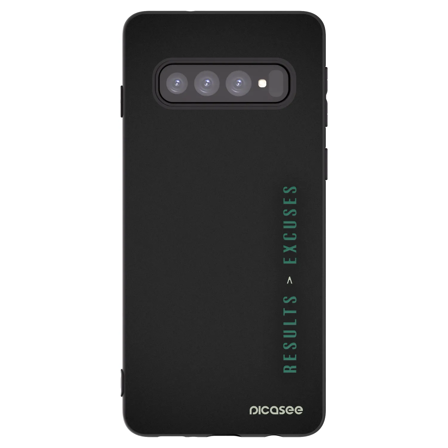 Picasee crna silikonska maskica za Samsung Galaxy S10 G973 - Results x Excuses