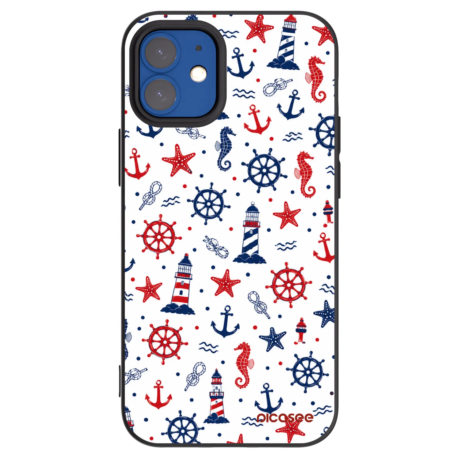 Picasee crna silikonska maskica za Apple iPhone 12 mini - Sailor Vibes