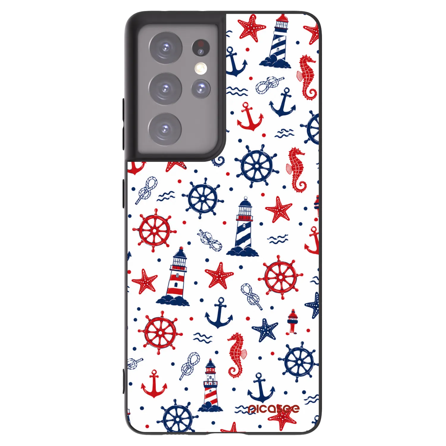 Picasee crna silikonska maskica za Samsung Galaxy S21 Ultra 5G G998B - Sailor Vibes