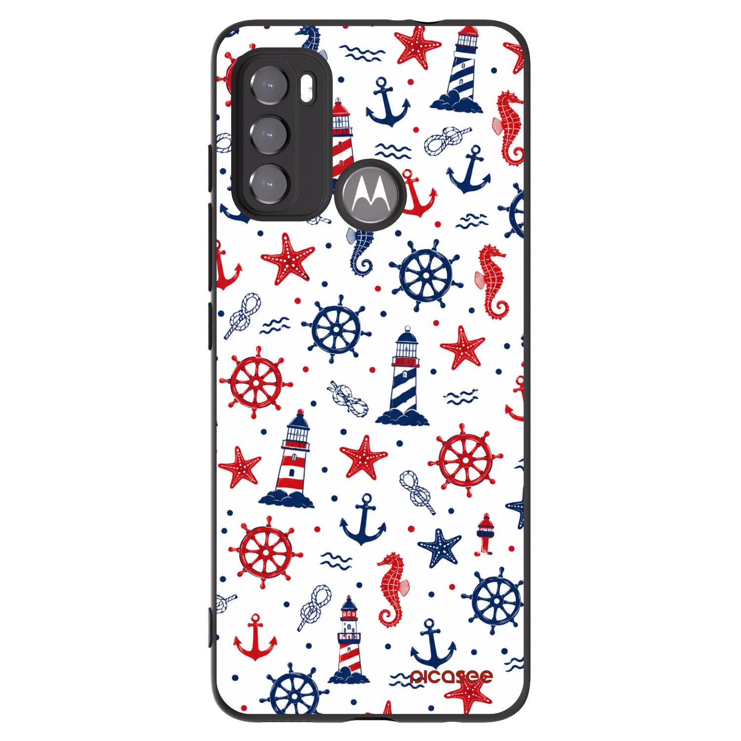 Picasee crna silikonska maskica za Motorola Moto G60 - Sailor Vibes