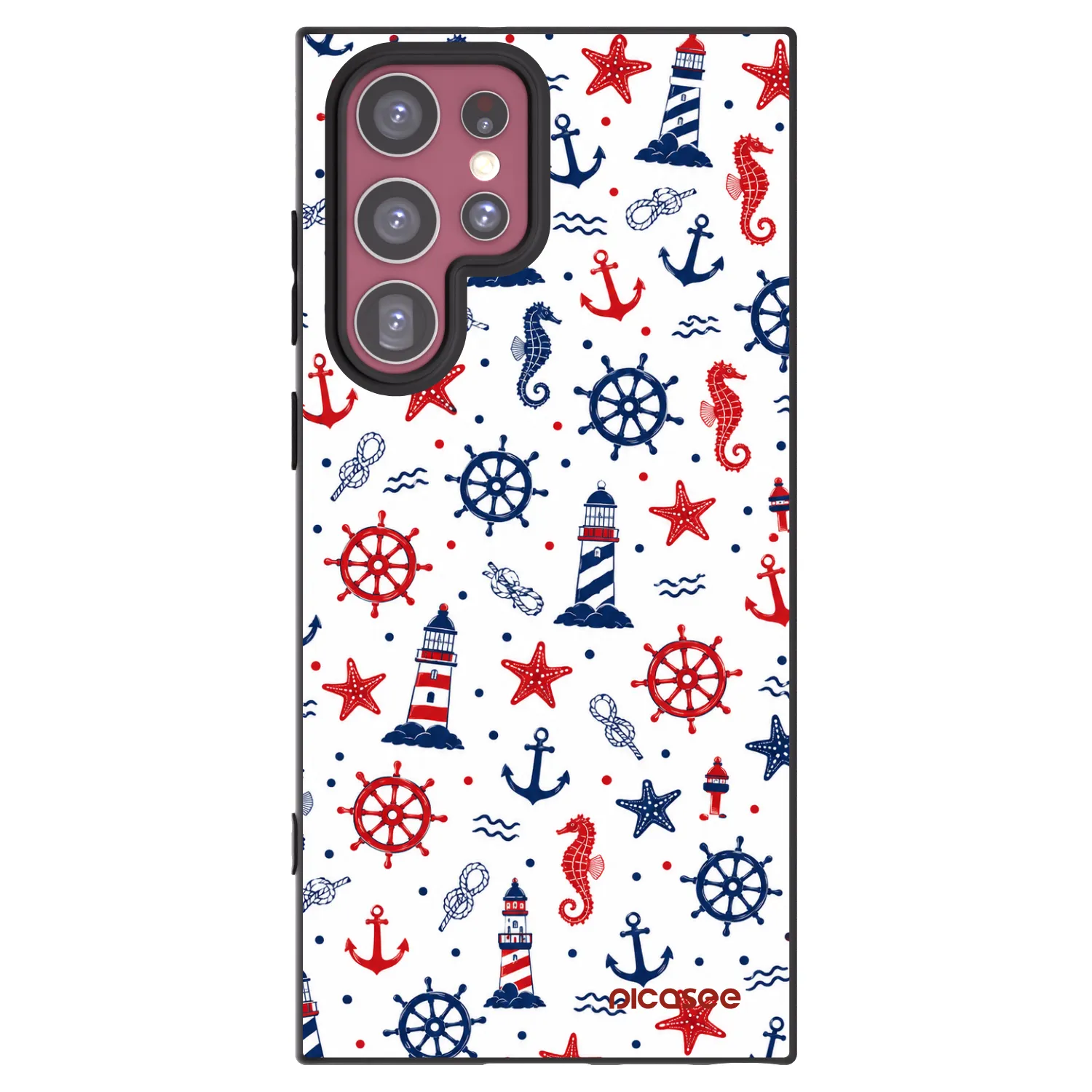 Picasee crna silikonska maskica za Samsung Galaxy S22 Ultra 5G - Sailor Vibes