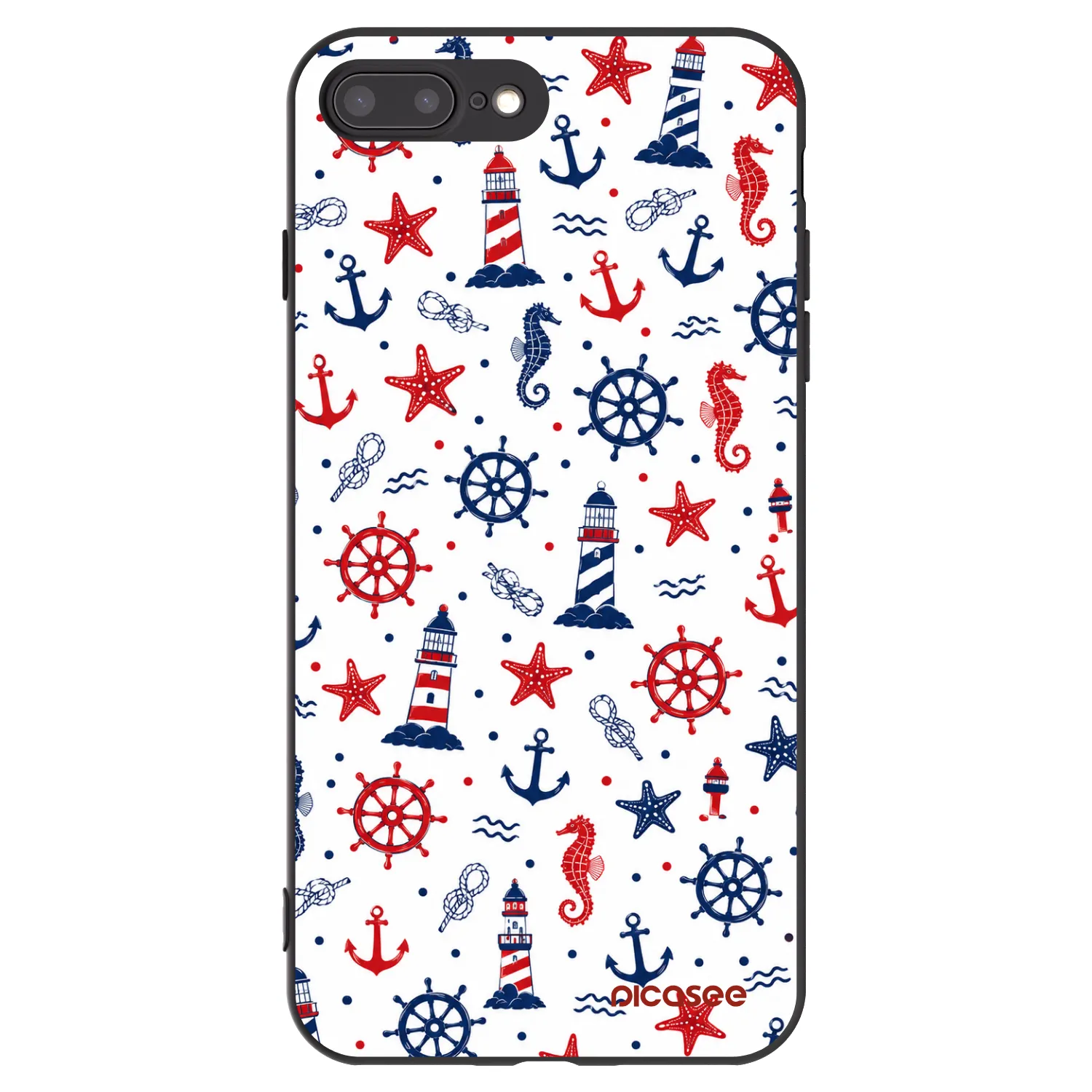 Picasee crna silikonska maskica za Apple iPhone 8 Plus - Sailor Vibes