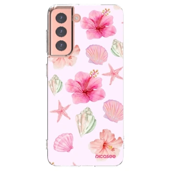 Picasee silikonska prozirna maskica za Samsung Galaxy S21 5G G991B - Blush Lagoon