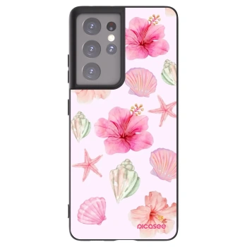 Picasee crna silikonska maskica za Samsung Galaxy S21 Ultra 5G G998B - Blush Lagoon
