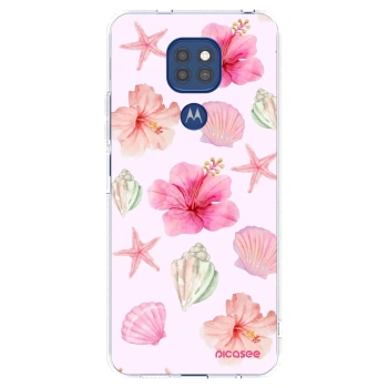 Picasee silikonska prozirna maskica za Motorola Moto G9 Play - Blush Lagoon