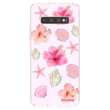 Picasee silikonska prozirna maskica za Samsung Galaxy S10 Plus G975 - Blush Lagoon