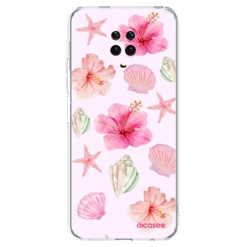 Picasee silikonska prozirna maskica za Xiaomi Redmi Note 9 Pro - Blush Lagoon
